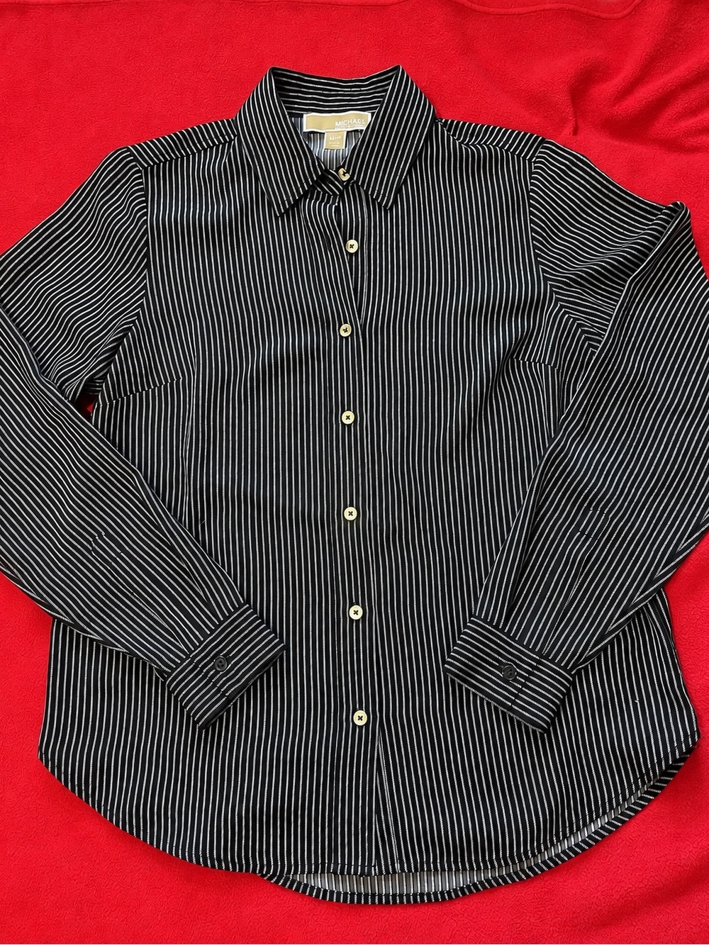 MK satin button down